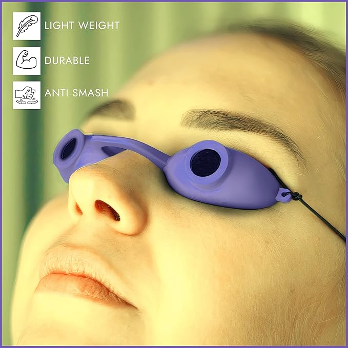 Super Sunnies EVO Flex UV Eye Protection, FDA Compliant, Tanning Bed Goggles, Red Light Theraphy Eyeshields with Case