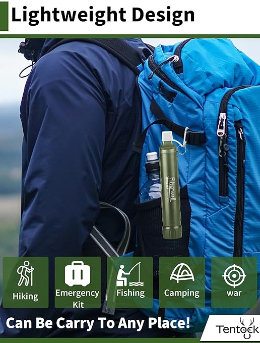 Tentock Water Filter Personal Purifier Simple Outdoor Portable Equipment Disaster Prevention Mountaineering Earthquake Lightweight Small
