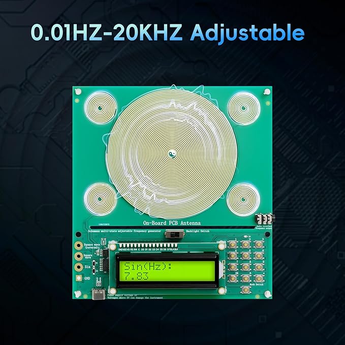 Frequency Generator for Healing | Adjustable Schumann Resonance Generator – 7.83Hz Natural Frequency Device for Deep Sleep, Meditation, Yoga | USB Type-C Powered | 0.01Hz–200KHz Sound Therapy Tool
