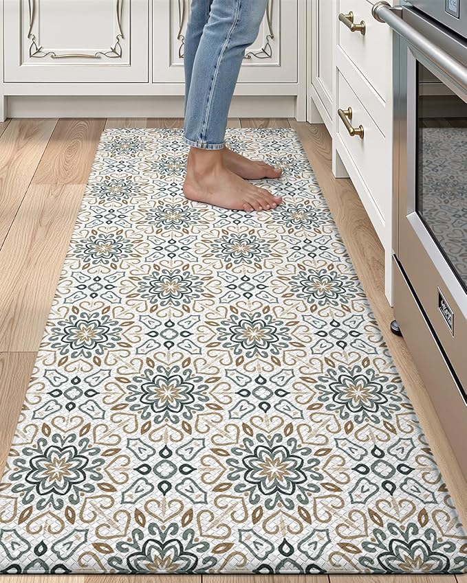 LUMI Anti Fatigue Kitchen Cushioned Mat for Floor, Padded Waterproof Runner for Standing, Stain Resistant Comfort Rugs for Home, Sink, Laundry, 24x59