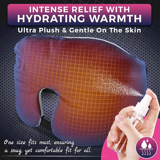 CREATRILL Face Heating Pad for Tension Headaches, Dry Eyes, Sinus Relief, Full-Coverage Heated Face Mask for Sleep Aid and Pressure Relief