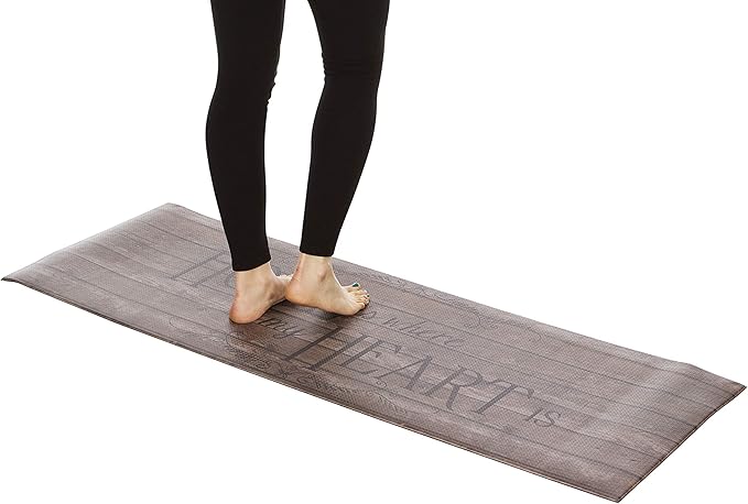 J&V TEXTILES Kitchen Mat Cushioned Anti Fatigue Floor Mat,19.6"x55", Thick Non Slip Waterproof Kitchen Rugs and Mats, Standing Mat for Kitchen,Floor,Home,Office,Desk,Sink,Laundry (Home Heartwood)