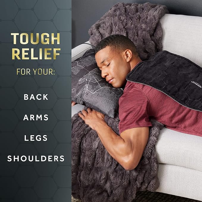 Sunbeam AdvancedHeat King-Sized Heating Pad, Sunbeam Heating Pad for Tough Pain Relief