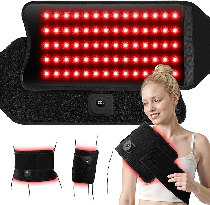 XASLA Red Light Therapy Mat, 660nm & 850nm Near Infrared Red Light Therapy for Body, 5000mAh Battery, Cordless Red Light Therapy Pad, 3 Light Intensity, Pulse Mode, Pain Relief, Improve Circulation