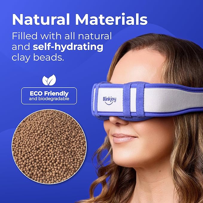Moist Heated Eye Mask for Dry Eyes – Microwavable Warm Compress with No-Pressure Eye Wells & Adjustable Strap – Reusable, for Blepharitis & Stye Relief