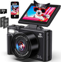 5K Digital Camera for Photography - WiFi 75MP Vlogging Cameras for YouTube - UHD Autofocus Video Camera 3" 180° Flip Screen with 18X Zoom - Compact Vlog Travel Camara with 32GB SD Card, 2 Batteries