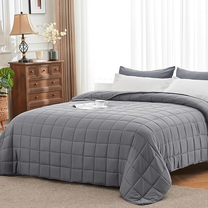 Weighted Blanket for Adults 25lbs, 88"x104", Cal King Cooling Heavy Throw Blanket for 220-280lbs, Microfiber Soft Thick Big Blankets Weighted Comforter Breathable Gift for Sleeping, Grey
