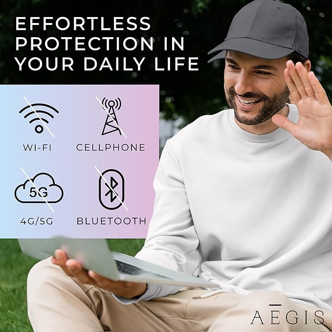 Aegis Apparel Faraday Hat, Silver Lining Fabric Blocks 99% of Wi Fi, Bluetooth, Cell Towers E M F Protection