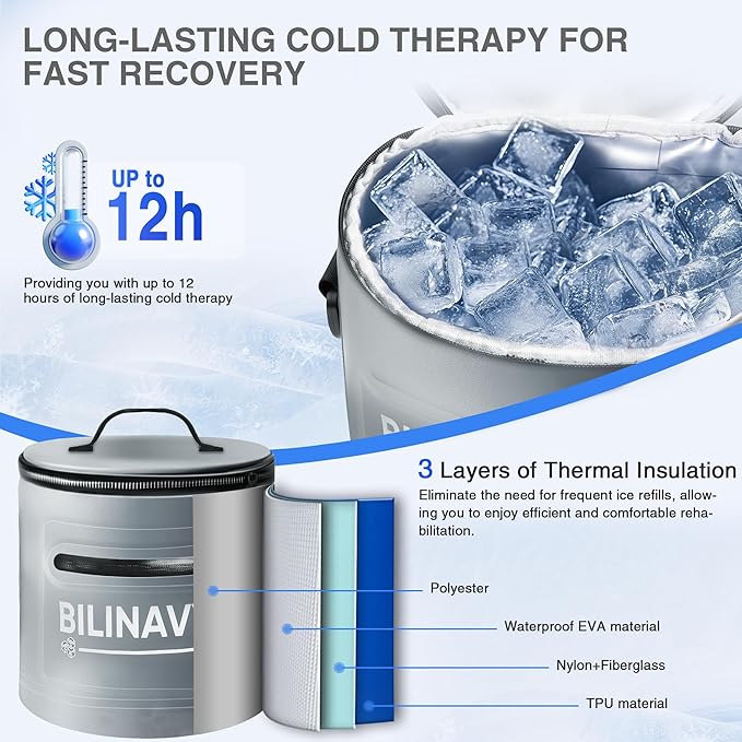 Cold Therapy Machine, Portable Ice Therapy Machine for Knee After Surgery with Programmable Timer & Flow Rate, Quiet Pump, Knee Pad, Cold Therapy Unit for Long-Term Relief and Recovery, Light Gray