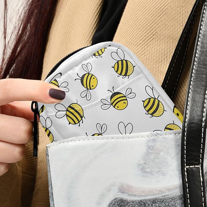 xigua Flying Bumble Bees Pill Cases Bag Portable Pill Box Storage Bag, Travel Medicine Organizer, Zippered Pill Case for Medicine Storage and Organizing