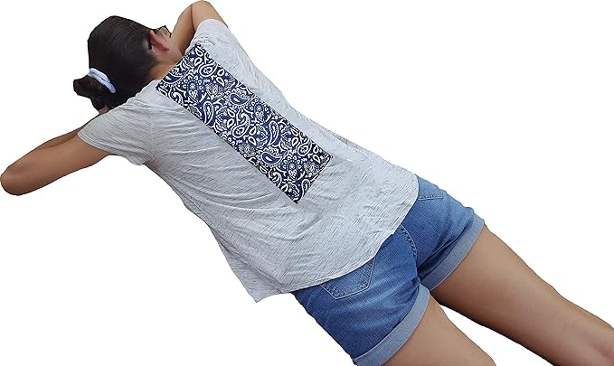 Microwavable Corn Filled Heating Pad and Cold Pack/Washable 100% Cotton Cover (Bandana - Navy, 5.25in W x 17.25in L)
