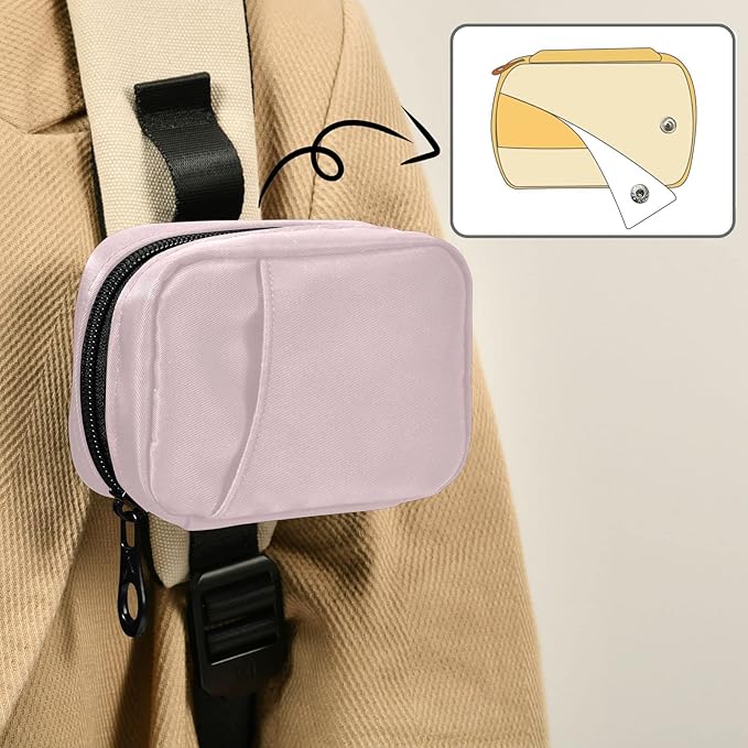 Pill Box 7 Day Case Travel Organizer Bag with Zipper Portable Weekly Compact Size for Vitamin Supplement Holder, Solid Color Light Pink, 4.6 x 3.14 x 1.88 Inch, 1.0 Count, 0.12 kilograms