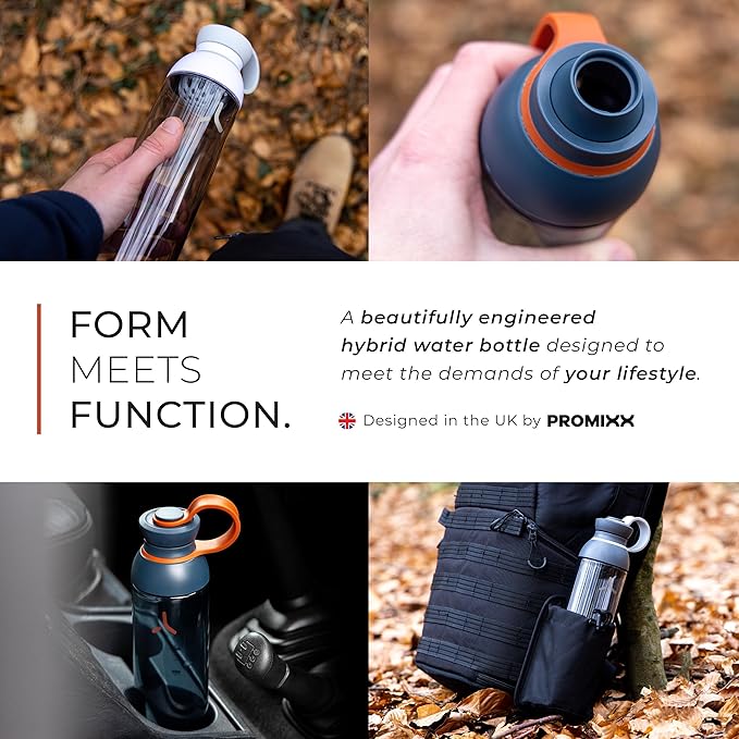 Promixx FORM Water Bottle - Premium Large Water Bottles for Hydration, Infusions and Supplements - Lifetime Durability, Leakproof Water Bottle BPA Free - 26oz / 760ml (Midnight Blue)
