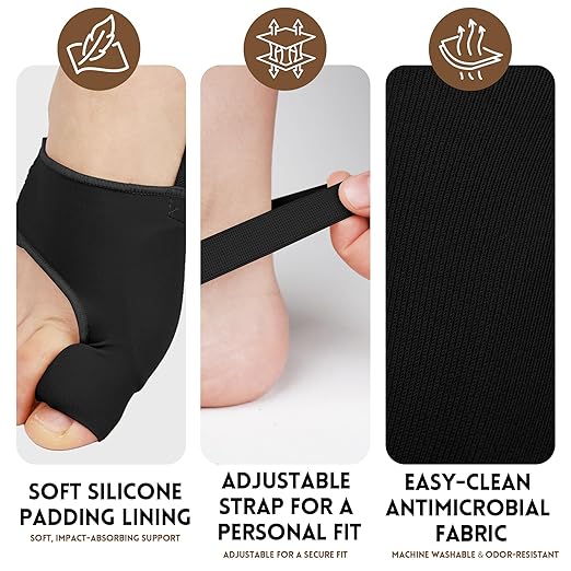 2 PCS Bunion Corrector for Women & Men - Big Toe Straightener with Splint & Pads,Breathable & Comfortable Big Toe Alignment Splint,Bunion Pain Relief Socks for Day/Night Support