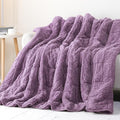 Cottonblue Jacquard Weighted Blanket 15lbs for Adults Twin Full Size, Soft Fuzzy Sherpa Fleece Weighted Throw Blankets 48x72 in for Relax and Sleep, Cozy Heavy Bed Blankets with Glass Beads, Purple