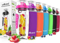 Fruit Infuser Water Bottle 32oz- Durable, Large - BPA Free Tritan, Flip Lid, Leak Proof Design - Sports, Camping