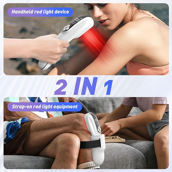 KTS Infrared Red Light Therapy Device for Dogs and Humans, Laser Therapy Devices with Straps for Muscle and Joint Pain Relief, Models:HD-Cure (White)