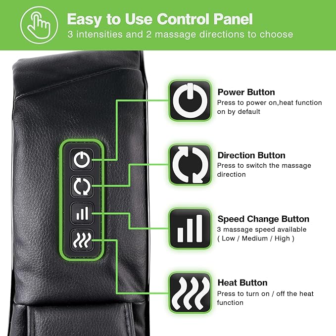 cotsoco Neck Massager,Shiatsu Shoulder and Back Massager with Heat, Electric Deep Tissue Massage Pillow for Body Muscle Pain Relief,Best Gifts Mom Dad Women Men,Home, Office Car Use