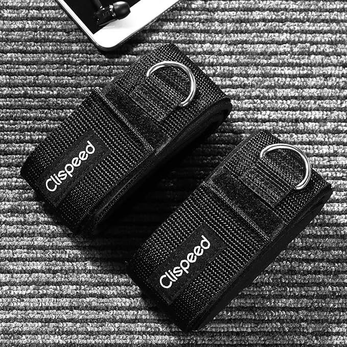 CLISPEED 2pcs Fitness Thigh Straps Padded D-Ring Ankle Strap Leg Cuffs for Gym Cable Machines Thigh Straps Fits Men&Women