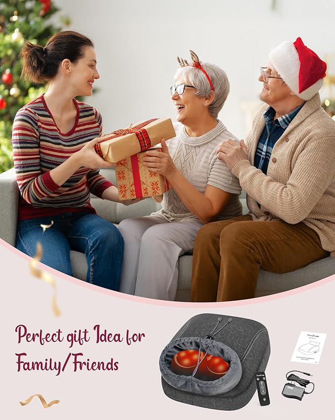 Shiatsu Foot Massager with Heat, Heated Foot Massager for Neuropathy, Foot Warmer, 2 Heat Levels, Remote Control, FSA Eligible HSA Store Eligible
