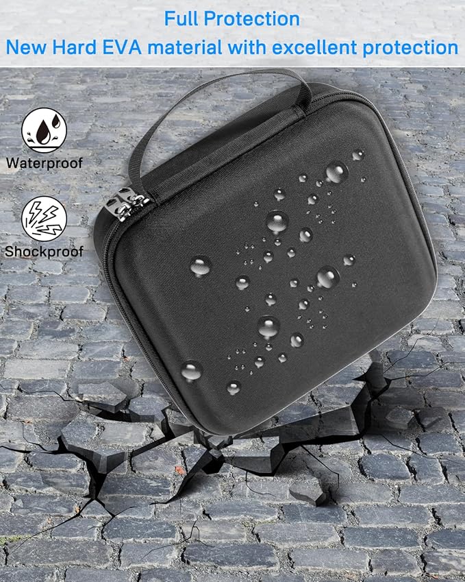RAIACE Massage Gun Case, Hard Travel Storage Case Compatible with TheraGun Relief Percussion Massage Gun Device, Carrying Bag with Mesh Pocket for Cables and Other Accessories. (Case Only) - Black