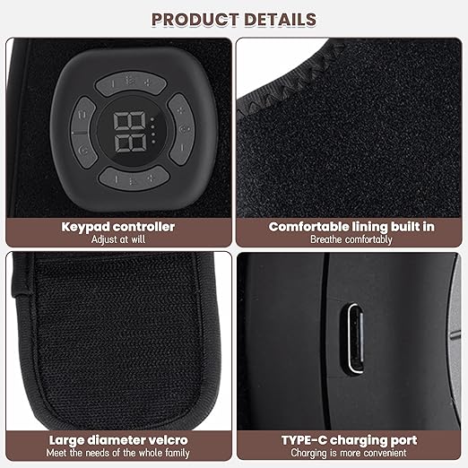 Emesak 3-in-1 Ankle Foot Massager with Vibration & Warmth - 360° Adjustable Compression Sleeve with 5 Intensity Levels, Wireless Rechargeable Design for Foot & Ankle Relaxation (1Pcs)