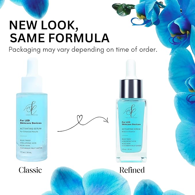 Red Light Therapy Activation Essence | Amplifies LED Wands, Masks & Skincare Devices | Blue Tansy, Aloe, Cucumber & Hyaluronic Hydration | Clean Formula | Use w/Home Skincare Technology (Glow Set)