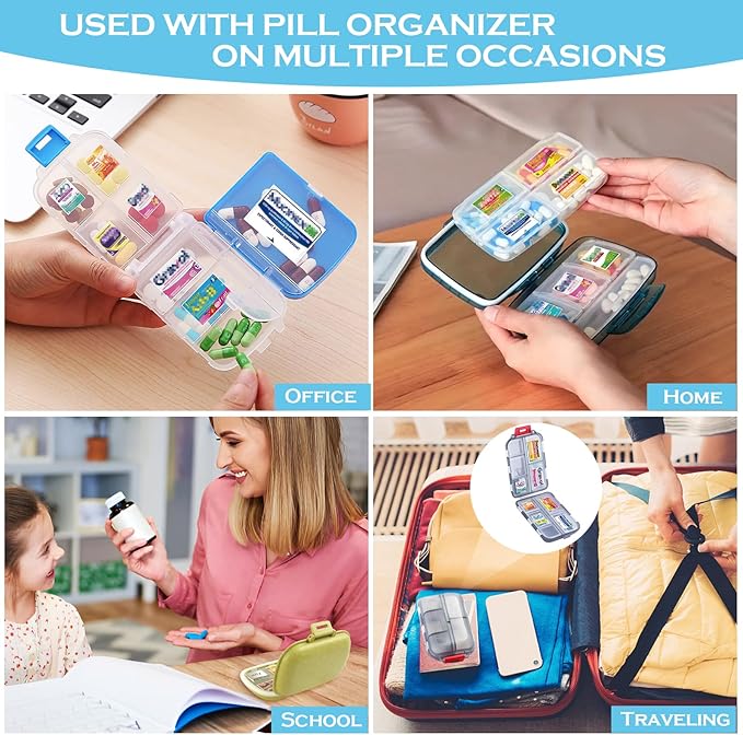 482Pcs Medicine Stickers for Pill Organizers, Quality Travel Daily Medication Organizer Stickers of Brands, 47 Sheets Pill Box Lables Stickers