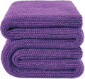 Guohaoi Knitted Weighted Blanket for Adults (Purple 60"x80" 17lbs) No Beads Cooling Throw Blanket for Hot Sleepers, Home Decor Breathable Chunky Knit Heavy Blanket Use on Queen/King Size Bed
