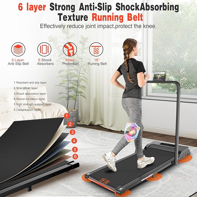 Walking Pad, 3.0HP Walking Pad Treadmill with Handle Bar, 3 in 1 Portable Under Desk Treadmills for Home,Foldable Treadmill for Small Space,Compact Home Treadmills with Remote Control,300LBS Capacity