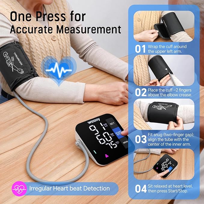 Blood Pressure Monitor for Home Use,Upper Arm Blood Pressure Cuff 9-17'' Large Cuff,Automatic Blood Pressure Machine with 2×199 Sets & 6'' LED Backlit Screen,Talking Home Blood Pressure Cuff Arm