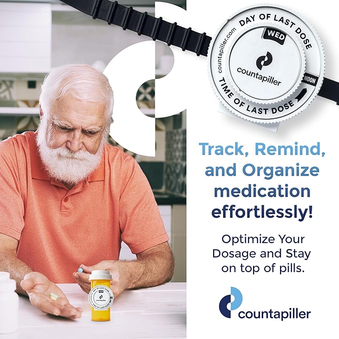 Dosage Time Tracker - Medication Intake Management - Medication Organizer Reminder - AM/PM - Dosage Reminder in Daily and Hourly - Pill Tracker - Made in Texas (White)