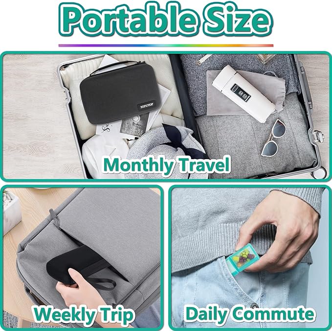Monthly Pill Organizer 2 Times a Day, Slim 30 Day Pill Boxes Organizer AM PM with Weekly Pill Bag, 1 Month Pills Box Travel Case with 32 Compartments, 31 Days Medication Management Holder for Vitamins