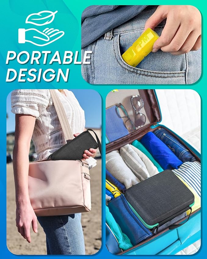 Monthly Pill Organizer 2 Times a Day, with Portable Hard Shell, Pill Cutter, 31-Day Box, Plastic Opening Pick, Monthly & Weekly Stickers, Convenient Medication Management (Black, 2 Times a Day)