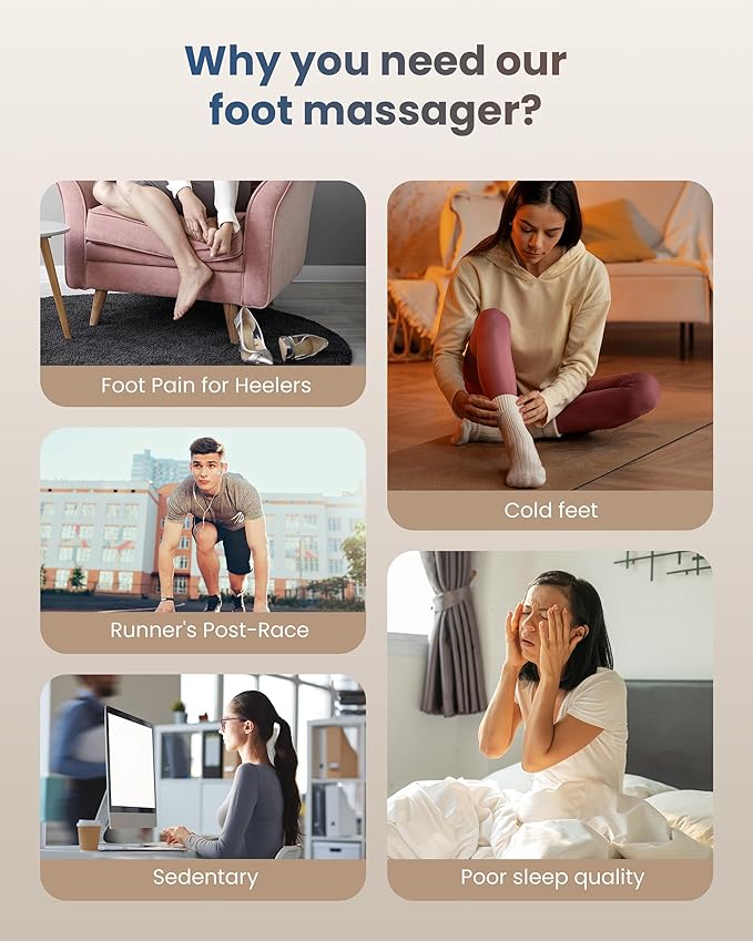 COMFIER Shiatsu Foot Massager with Heat for Neuropathy Plantar Fasciitis, Feet Massage Machine with Deep Kneading Rolling Compression and Remote Control
