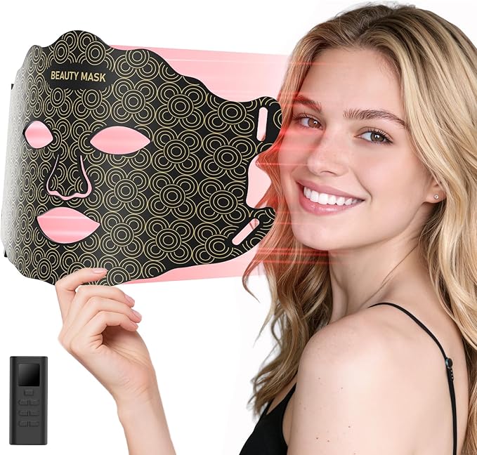Red Light Therapy for Face, Red Light Mask, 7-1 Colors LED Light Therapy mask, Rechargeable LED Face Mask for Anti-Aging, Skin Firming & Radiant Glow at Home