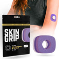 Skin Grip Adhesive Patches Compatible with Dexcom G7 & Stelo CGM with Cutout – Waterproof & Sweatproof Cover for Continuous Glucose Monitor Sensor, Stays Secure for 10-15 Days – 20 Pack, Purple