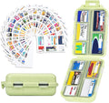Large Travel Pill Organizer with 189 Labels, Travel Pill Box Pill Case with Labels 7 Day Travel Medicine Organizer Purse Accessories (Yellow, 1 Pack)
