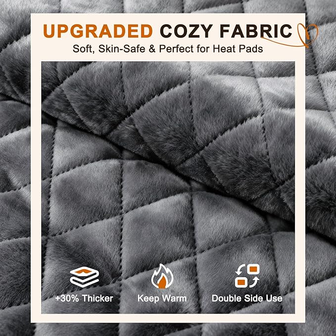 Electric Heating Pad for Pain Relief - King Size 35"x20", Moist & Dry Heat, Machine Washable Soft Velvet, Adjustable Temperature, Auto Shut-Off, Gifts for Women & Men