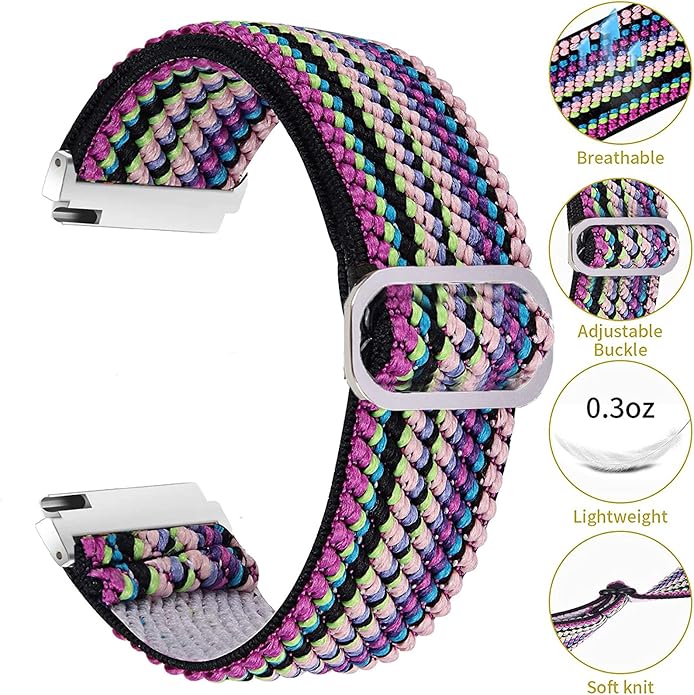 Lamshaw Compatible for Embr Wave 2 Band, 18mm Stretch Elastics Nylon Adjustable Replacement Strap Accessories Compatible for Embr Wave 2 Thermal Wristband