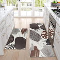 Homcomoda Kitchen Rugs and Mats Set of 2 Non Skid Kitchen Mats for Floor 2 Piece Cushioned Anti Fatigue Kitchen Rugs Sets PVC Comfort Floor Mat for Kitchen Office Sink, B Dark Grey