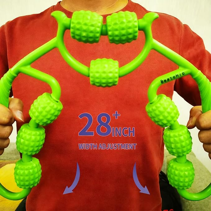 Beatchic Neck Massager Muscle Roller Leg Calf Massager for Circulation and Pain Relief with Massage Ball Multi-Functional Body Massage Tools