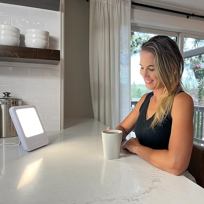 TheraLite Glow Bright Light Therapy Lamp - 10,000 LUX LED Lamp - Sun Lamp Mood Light to Fight Low Energy and Sunlight Deprivation, White Light Box Therapy