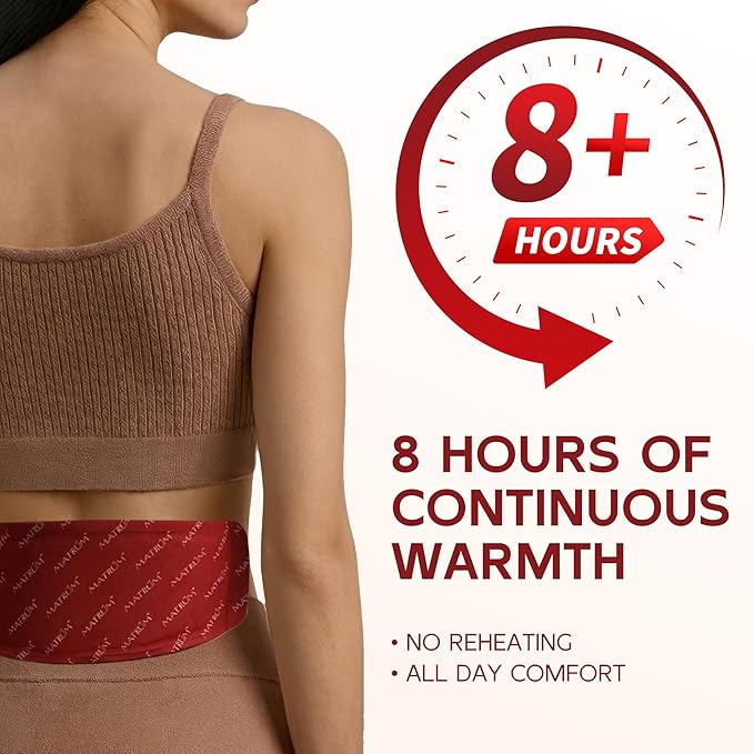 Menstrual Heating Patch for Period Cramps – 8 Hour Wearable Heat Pad, Discreet 3-Panel Design, Drug-Free Warm Relief, Botanical Infused, 5 Count