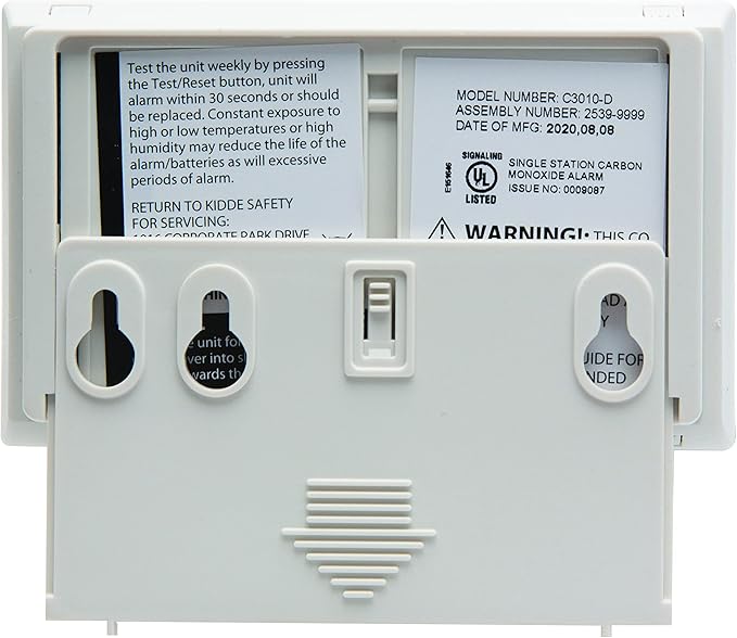 Kidde Carbon Monoxide Detector, 10-Year Battery Powered, Digital Display, LED Status Indicators, 85 dB Alarm, 3rd Edition