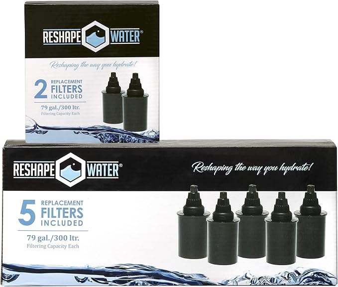 10- Cup Pitcher with 6-Stage Filter. Removes Fluoride, Chlorine, Lead, and Other Volatile Organic Compounds. Increases PH. Improves Taste. Replacement Filters Cost 25% to 33% Less.