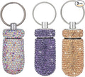 3PCS Bling Crystal Rhinestone Portable Pill Case Pill Container Waterproof Pill Holder with Keychain Glitter Travel Pill Box Small Medicine Dispenser Bottle Storage for Outdoor Camping Travel,21