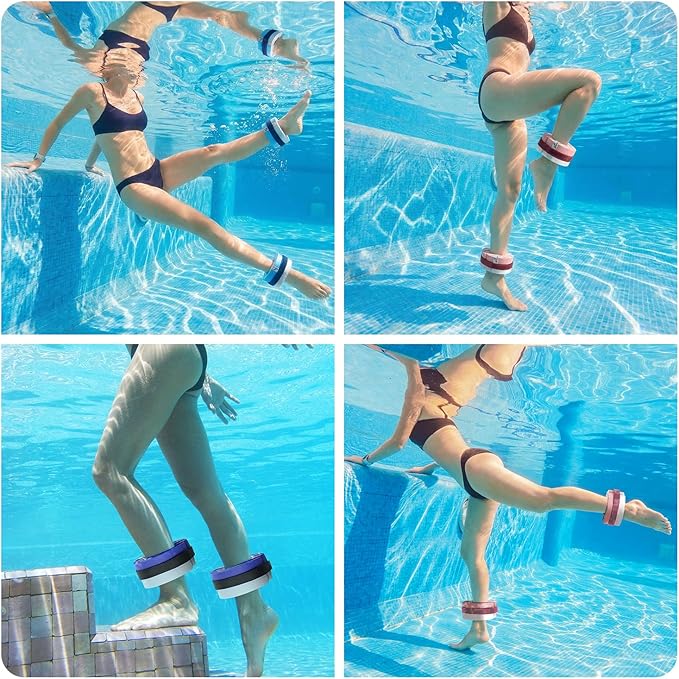 Foam Aquatic Cuffs Exercise Equipment: Sportneer Water Aerobics Float Ring with Adjustable Webbing Pool Exercise Workout Set Water Ankle Ring