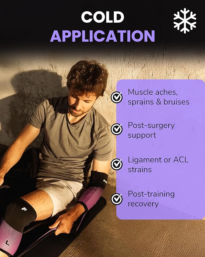 Flowell Sport Thermosleeve - Dual-Temperature Heat Pack or Ice Sleeve for Arm with Hydrogel - Versatile Hot & Cooling Pad Joint Wraps & Muscle Compression - Single, Large