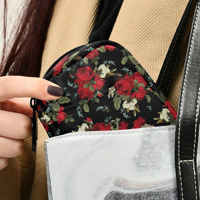 Floral Pattern Pill Case, Weekly Portable Pill Bag Container 7 Days Pill Box Organizer Vitamin Supplement Holder with Zipper for Travel Family Business